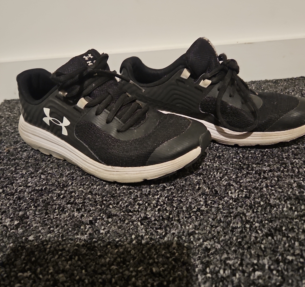 Under Armour Black and White Running Shoes